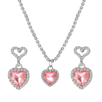 Crystal Heart Jewelry Set