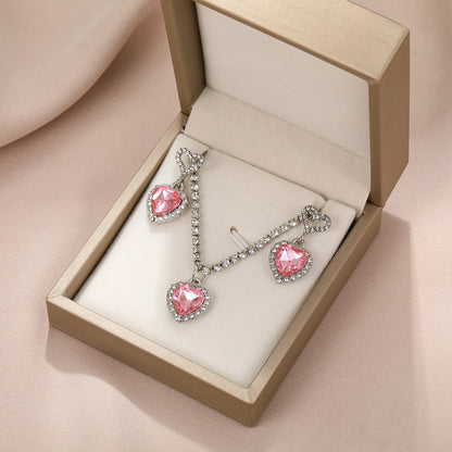 Crystal Heart Jewelry Set