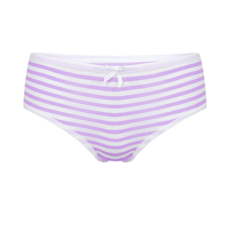 Purple Cute Kawaii Panties for femboys with a vibrant line pattern.