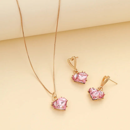 Crystal Heart Jewelry Set