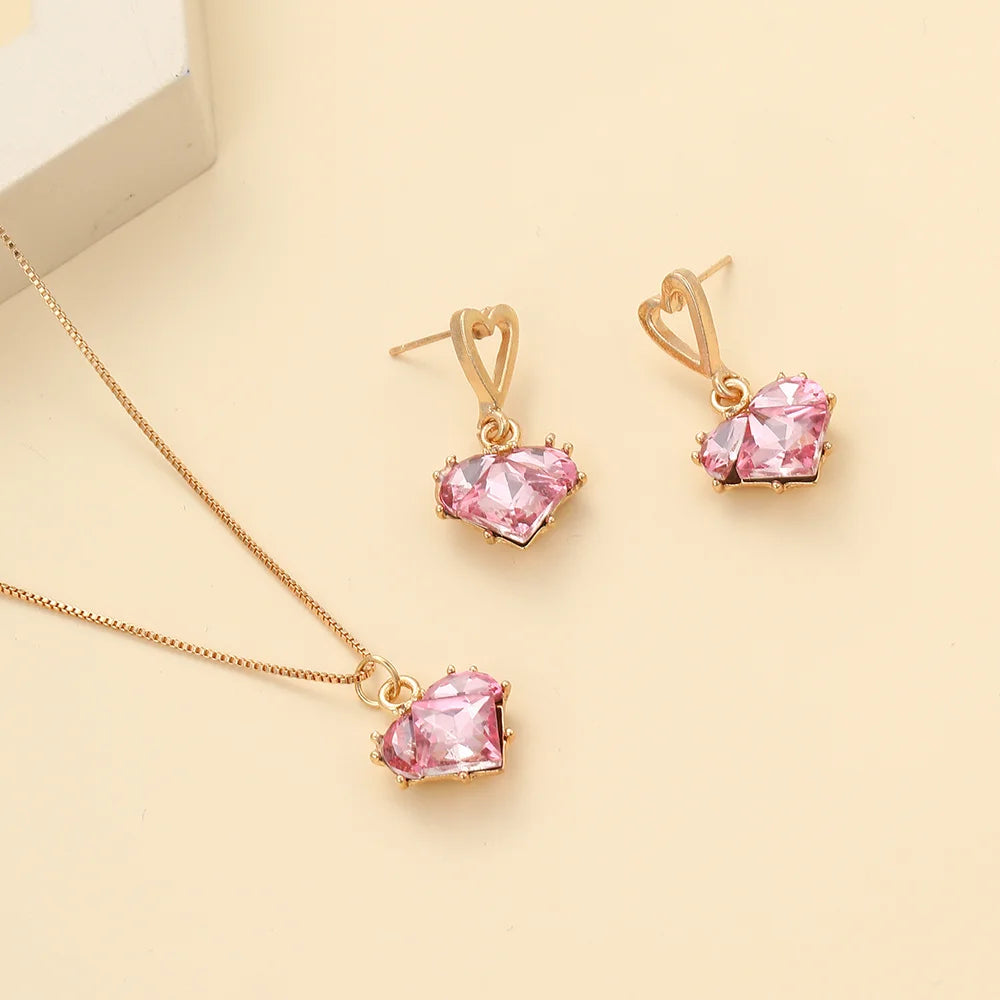 Crystal Heart Jewelry Set