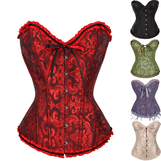 Elegant Flower Print Corset