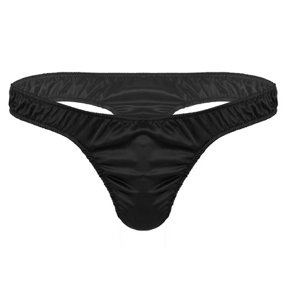 Smooth black satin underwear