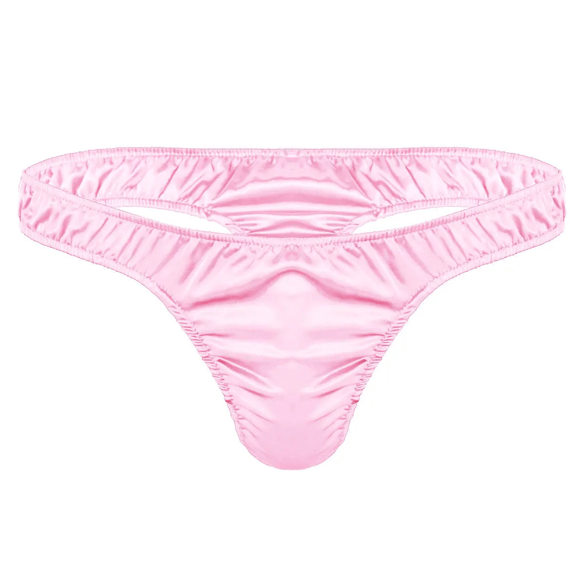 Soft pink satin underwear for femboys