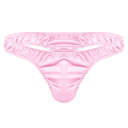 Soft pink satin underwear for femboys