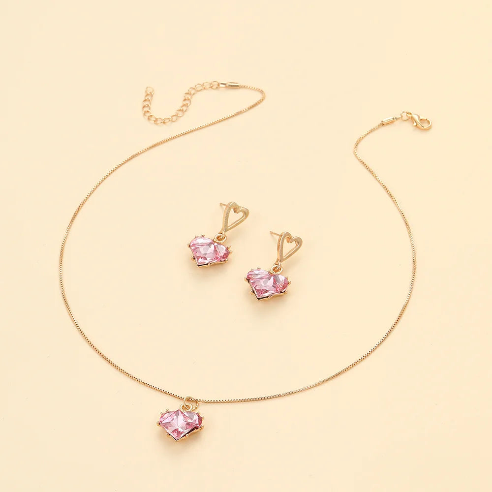 Crystal Heart Jewelry Set