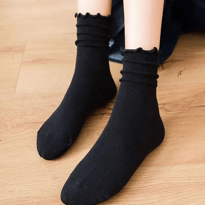 Minimalist Ruffle Socks - 5 Pack