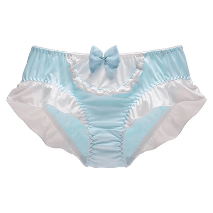 Blue Cute Bow Panties for Feminine Boys, Soft and Kawaii Underwear