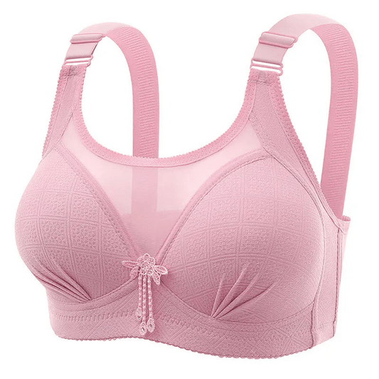Pink Feminine Comfort Bra in soft fabric, ideal for everyday wear