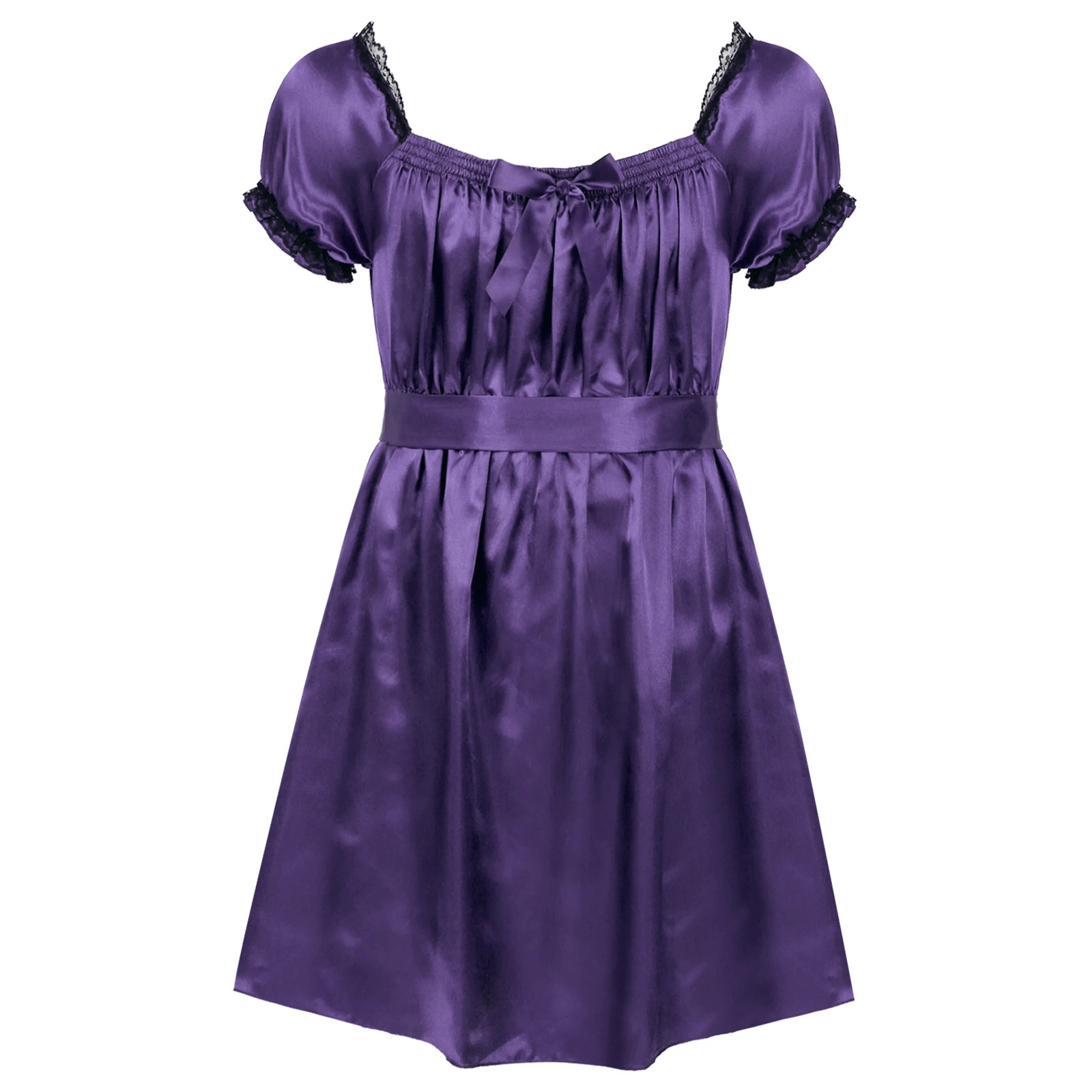 purple Pajama dress in satin 