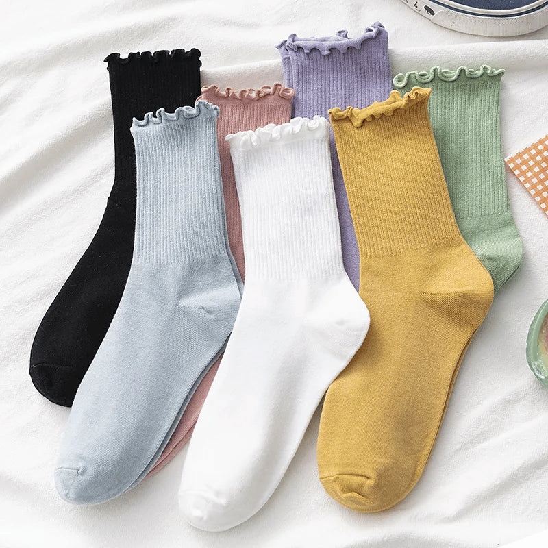 Minimalist Ruffle Socks - 5 Pack
