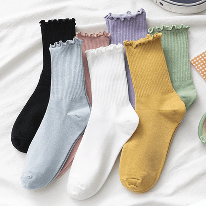 Minimalist Ruffle Socks - 5 Pack
