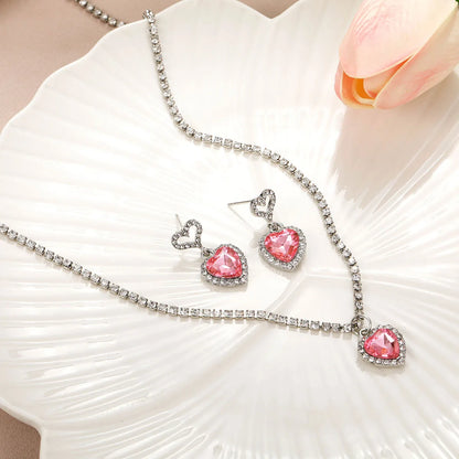 Crystal Heart Jewelry Set