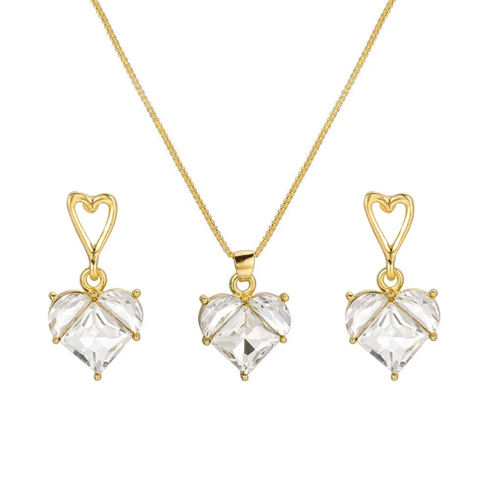 Crystal Heart Jewelry Set