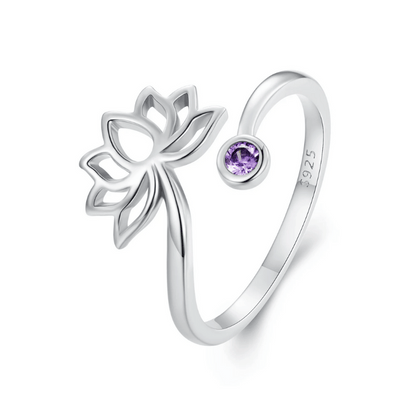 Adjustable Floral Open Ring