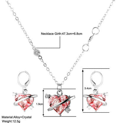 Crystal Heart Jewelry Set