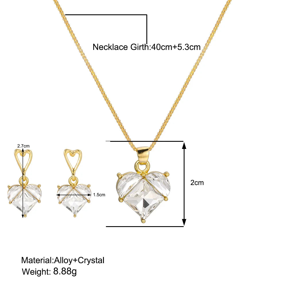 Crystal Heart Jewelry Set