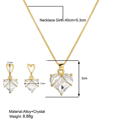 Crystal Heart Jewelry Set