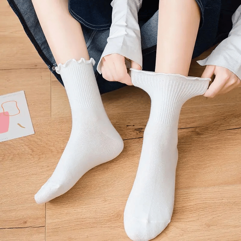 Minimalist Ruffle Socks - 5 Pack